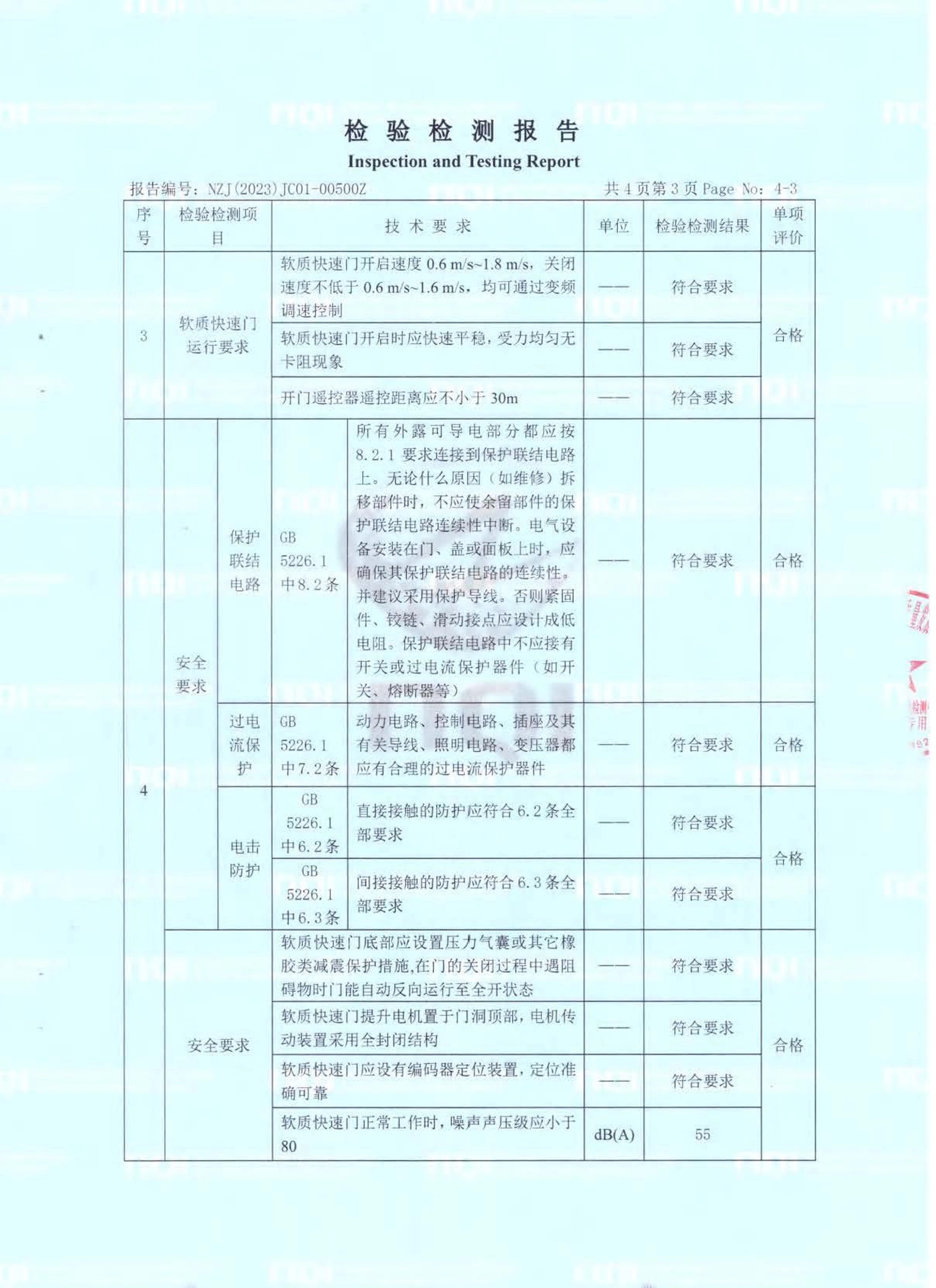 soft-fast-door-stacking-door-inspection-and-testing-report-certificate-chinese